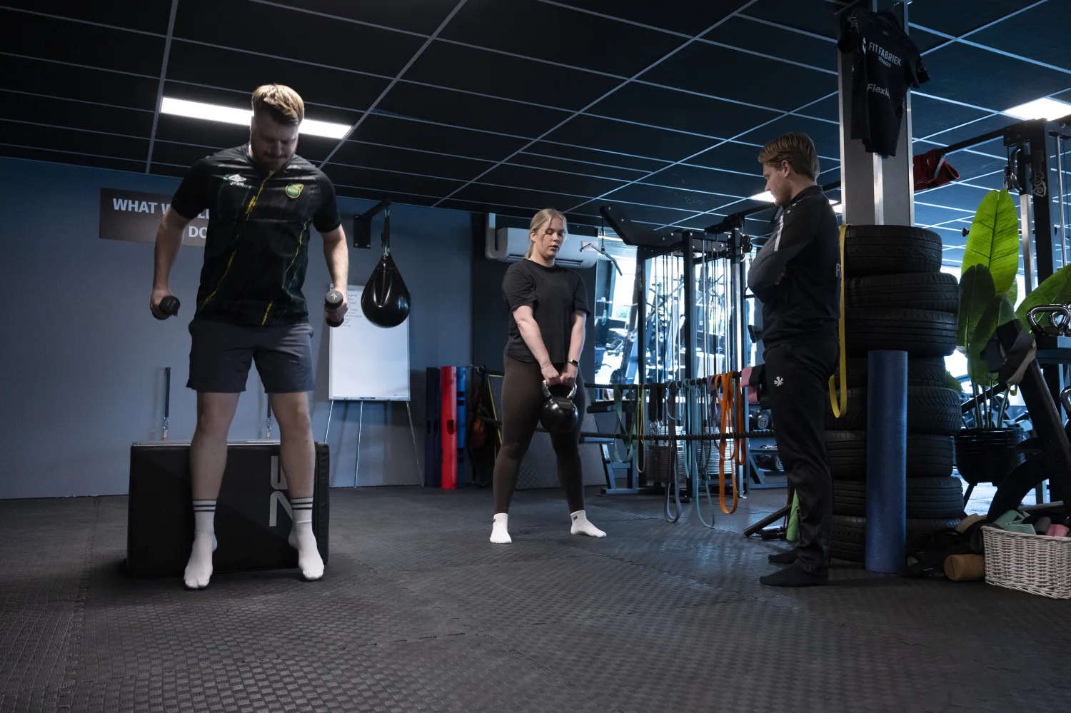 Sandy en Sander tijdens een training bij Fitfabriek De Baard